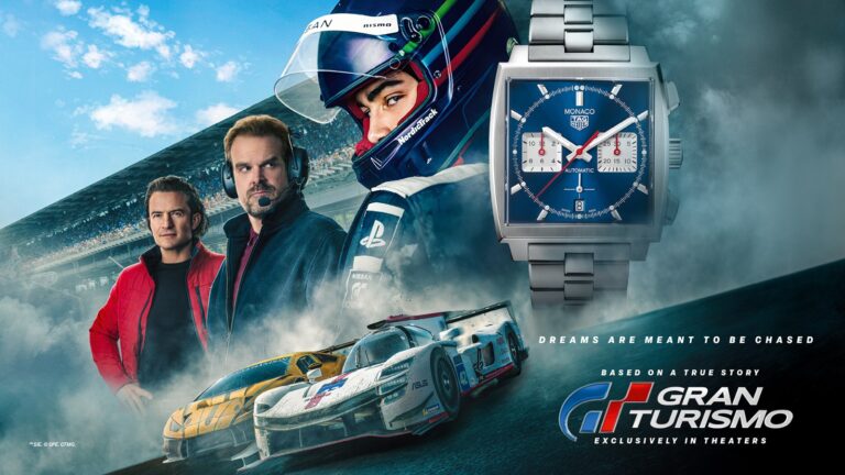 A Elegância do Relógio TAG Heuer Monaco Brilha no “Gran Turismo – De Corredor a Jogador”